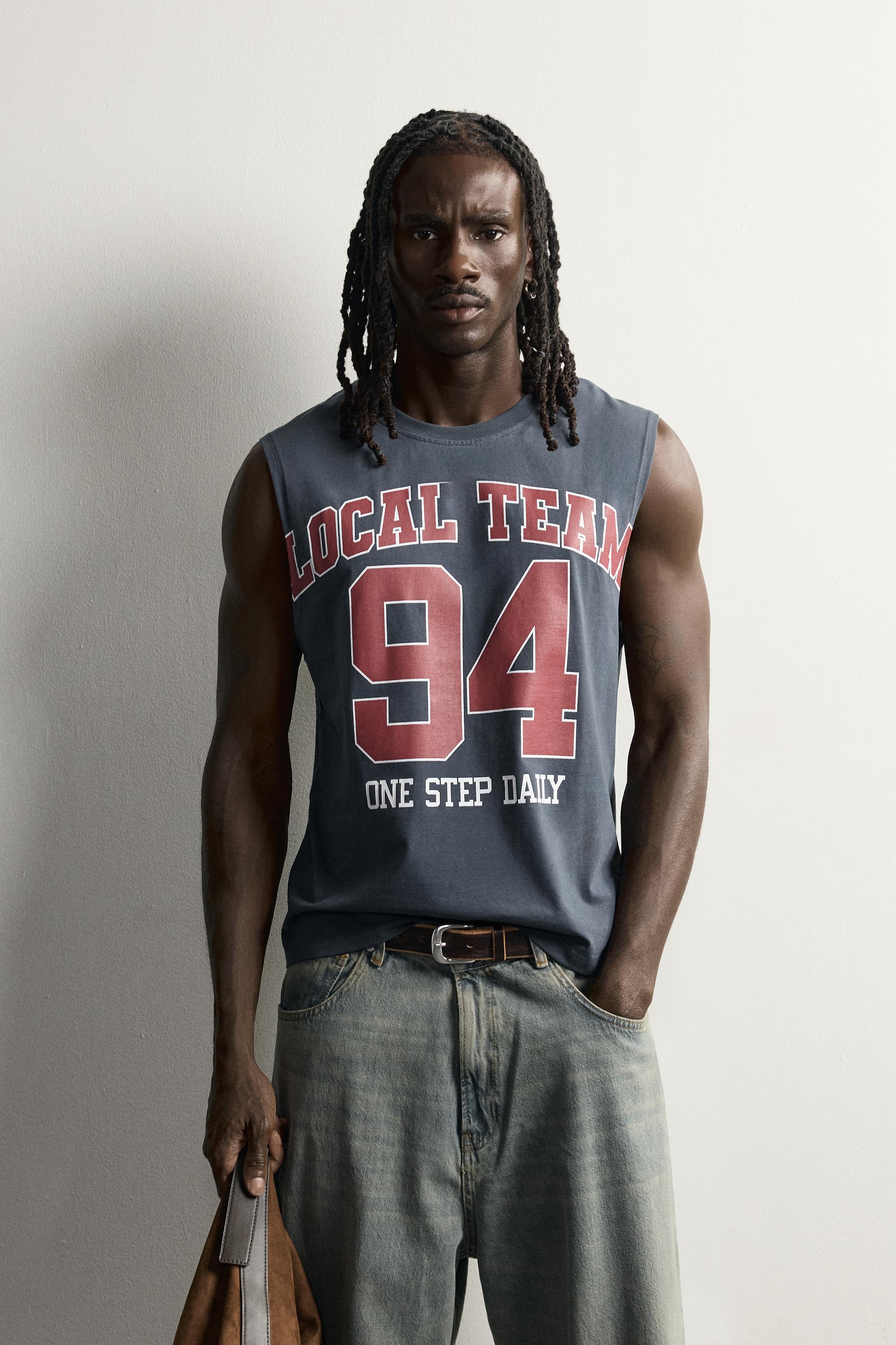 RELAXED FIT CONTRAST GRAPHIC TANK TOP